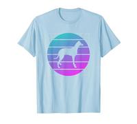 Amante de los Perros Galgo Retro Camiseta, Hombre, Azul Bebé, L