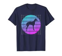 Amante de los Perros Galgo Retro Camiseta, Hombre, Azul Marino, L