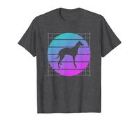 Amante de los Perros Galgo Retro Camiseta, Hombre, Jaspeado Oscuro, L