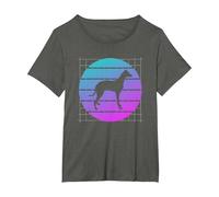 Amante de los Perros Galgo Retro Camiseta, Mujer Tallas Grandes, Asfalto, 3XL Grande