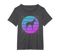 Amante de los Perros Galgo Retro Camiseta, Mujer Tallas Grandes, Jaspeado Oscuro, 4XL Grande