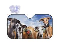 Amante De Los Perros Galgos Negros, Blanca Y Fuego Protección Solar para El Parabrisas Plegable Parasol para Parabrisa Paraguas Luna De Coche Universal para Furgonetas SUV Camión 70x130cm