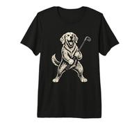 Amante de los Perros Golden Retriever Golf Sports Vintage Camiseta Premium
