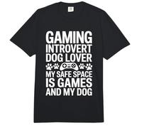 Amante de los Perros introvertido de Juegos Mi Espacio Seguro es Juegos y mi Perro Comfort Colors Adult Heavyweight T-Shirt