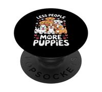 Amante de los Perros Menos Personas más Cachorros PopSockets PopGrip Adhesivo