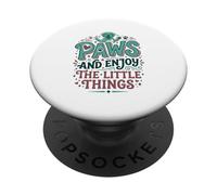 Amante de los Perros Patas de Perro Juego de Palabras Positividad Mentalidad Gratitud PopSockets PopGrip Adhesivo