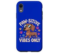 Amante de los perros Paw-sitive Vibes Only Cool Dachshund Carcasa para iPhone XR