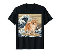 Amante de los Perros pomeranios, japoneses, Kanagawa, surfeando Olas Camiseta