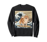 Amante de los Perros pomeranios, japoneses, Kanagawa, surfeando Olas Sudadera