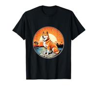 Amante de los Perros Shiba Inu Vintage Sunset Camiseta