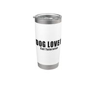 Amante de los perros tolerador de gatos divertido Vaso térmico de acero inoxidable de doble pared