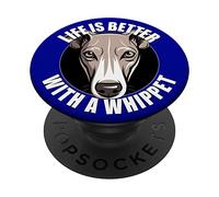 Amante de los Whippet La Vida es Mejor con un Perro Whippet PopSockets PopGrip Adhesivo