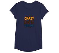 Amante de Mascotas Crazy Dog Person con Estampado de Patas y Corona de Hueso Camiseta, Niñas, Azul Marino, Grande