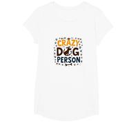 Amante de Mascotas Crazy Dog Person con Estampado de Patas y Corona de Hueso Camiseta, Niñas, Blanco, Pequeña
