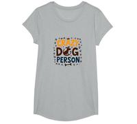 Amante de Mascotas Crazy Dog Person con Estampado de Patas y Corona de Hueso Camiseta, Niñas, Gris Jaspeado, Mediano