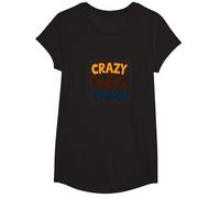 Amante de Mascotas Crazy Dog Person con Estampado de Patas y Corona de Hueso Camiseta, Niñas, Negro, Grande