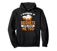 Amante de Nueva Orleans Me pregunto si Beignets piensan en mí también Sudadera con Capucha