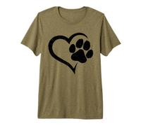 Amante de Perros con Estampado de Huellas de Perro Camiseta Premium
