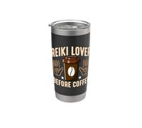 Amante de Reiki Antes de Sanador Holístico Amante del café Amante de Reiki Vaso térmico de acero inoxidable de doble pared