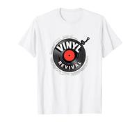 Amante de Vinilo Revival de la música discográfica Retro Camiseta, Hombre, Blanco, M
