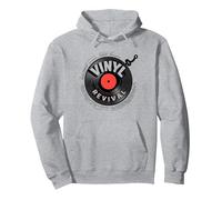 Amante de Vinilo Revival de la música discográfica Retro Sudadera con Capucha, Unisex para Adultos, Gris Jaspeado, S