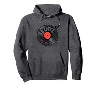 Amante de Vinilo Revival de la música discográfica Retro Sudadera con Capucha, Unisex para Adultos, Jaspeado Oscuro, XXL