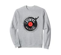 Amante de Vinilo Revival de la música discográfica Retro Sudadera, Unisex para Adultos, Gris Jaspeado, XXL