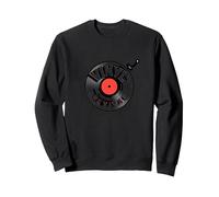 Amante de Vinilo Revival de la música discográfica Retro Sudadera, Unisex para Adultos, Negro, S