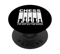Amante del ajedrez: tengo todos los movimientos, jugador de ajedrez retro PopSockets PopGrip Adhesivo
