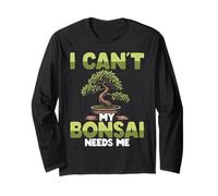 Amante del bonsái Jardinería Japonés No Puedo Mi Bonsai Me Necesita Manga Larga
