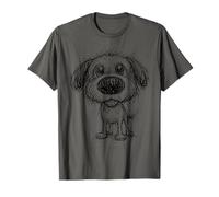 Amante del Cachorro Abstracto Garabato Perro Arte Lindo Dibujo Mascota Camiseta