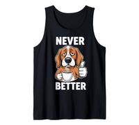 Amante del café cansado dueño de perro nunca mejor pulgar hacia arriba divertido Camiseta sin Mangas