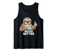 Amante del café cansado perezoso nunca mejor pulgares arriba siesta divertida Camiseta sin Mangas