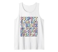 Amante del café Helado afirma Que se rompió Pero Bebe un Dicho Divertido Diario Camiseta sin Mangas