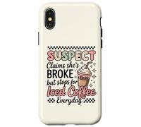 Amante del café Helado afirma Que se rompió Pero Bebe un Dicho Divertido Diario Carcasa para iPhone X/XS