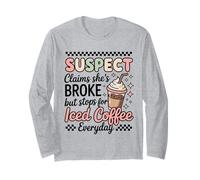 Amante del café Helado afirma Que se rompió Pero Bebe un Dicho Divertido Diario Manga Larga