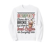 Amante del café Helado afirma Que se rompió Pero Bebe un Dicho Divertido Diario Sudadera