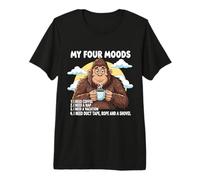 Amante del café My Four Moods Big-Foot Sasquatch Gorilla Ape Camiseta Premium