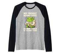 Amante del café no es amigable Antes del café mañana gruñón Camiseta Manga Raglan