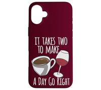 Amante del café Se Necesitan Dos para Hacer Que un día Vaya Bien Amante del Vino Carcasa para iPhone 16 Plus