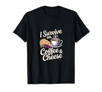 Amante del Café Y El Queso Divertido Sobrevive Adicto A La Comida Camiseta