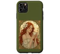 Amante del Café Y Flores De Lirio Ilustración Art Nouveau Carcasa para iPhone 11 Pro MAX