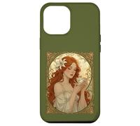 Amante del Café Y Flores De Lirio Ilustración Art Nouveau Carcasa para iPhone 12 Pro MAX