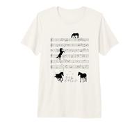 Amante del Campo Paseo a Caballo Caballos Músico Nota Camiseta Premium