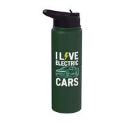 Amante del coche eléctrico Conductor EV sostenible Amor Coches eléctricos Stainless Steel Insulated Water Bottle