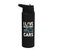 Amante del coche eléctrico Conductor EV sostenible Amor Coches eléctricos Stainless Steel Insulated Water Bottle