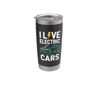 Amante del coche eléctrico Conductor EV sostenible Amor Coches eléctricos Vaso térmico de acero inoxidable de doble pared