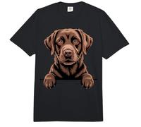 Amante del Divertido Cachorro de Labrador con Bolsillo Que se asoma de Chocolate Lab Comfort Colors Adult Heavyweight T-Shirt