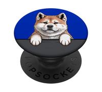 Amante del Divertido Cachorro de Perro American Akita Que mira con Bolsillo PopSockets PopGrip Adhesivo