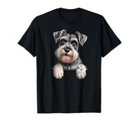 Amante del Divertido Schnauzer con Bolsillo Que se asoma Camiseta